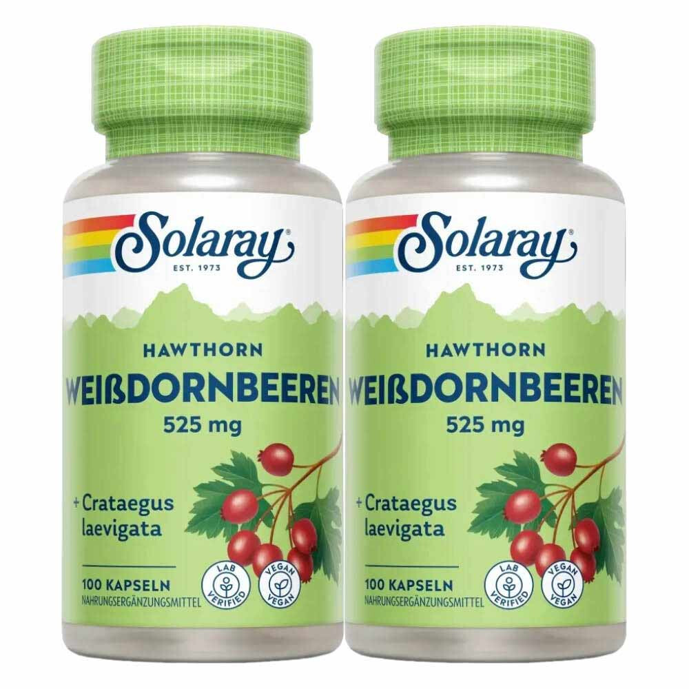 2x Solaray Meidoornbessen 100 capsules