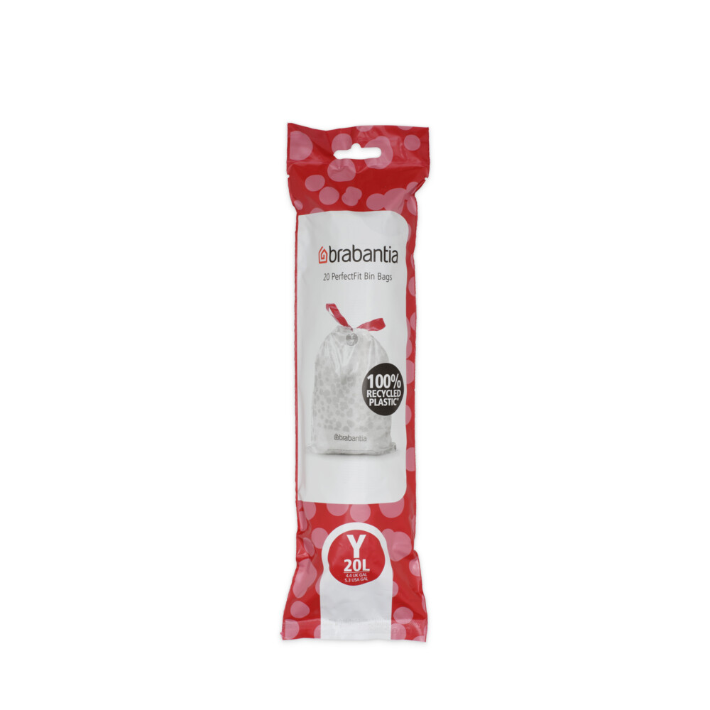 2x Brabantia PerfectFit Vuilniszak met Trekbandsluiting Code Y 20 Liter 20 zakken
