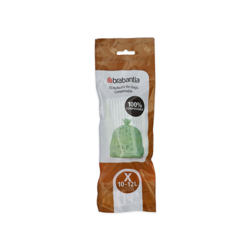 Brabantia PerfectFit Vuilniszakken Composteerbaar Code X 10-12 Liter 10 zakken