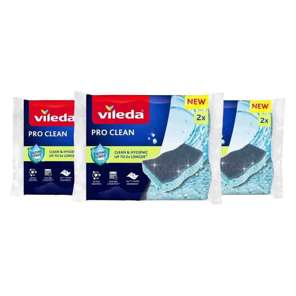 3x Vileda Schuursponsen Pro Clean Viscose 2 stuks