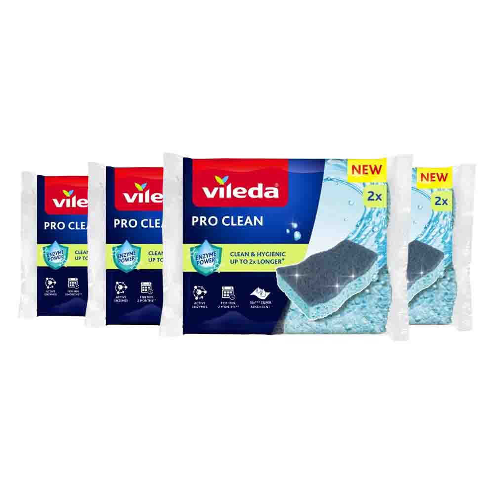 4x Vileda Schuursponsen Pro Clean Viscose 2 stuks