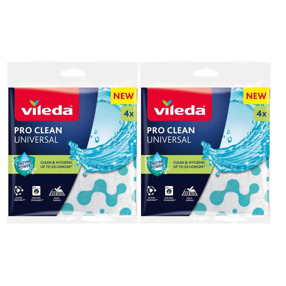 2x Vileda Doek Universeel Pro Clean Universal 4 stuks