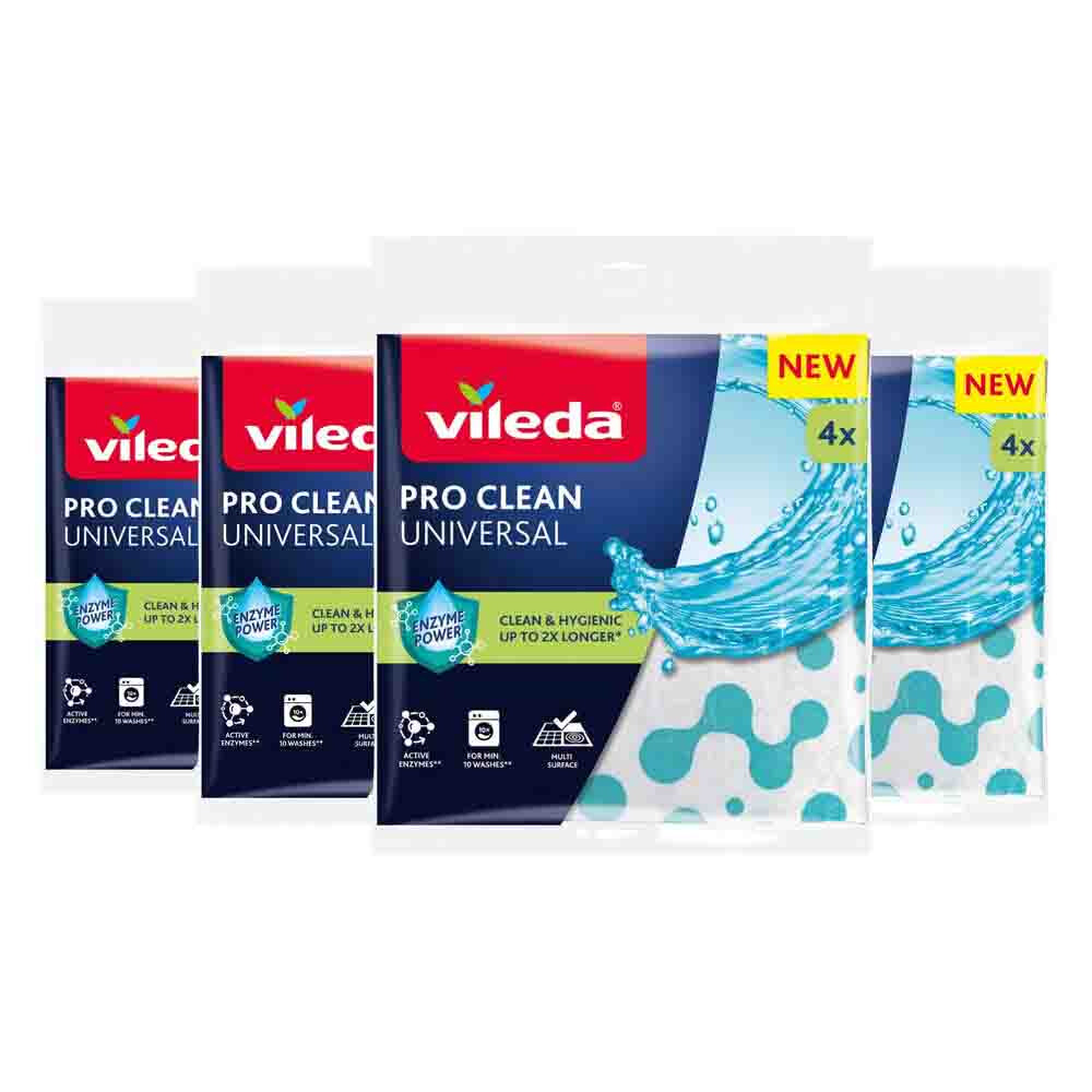 4x Vileda Doek Universeel Pro Clean Universal 4 stuks