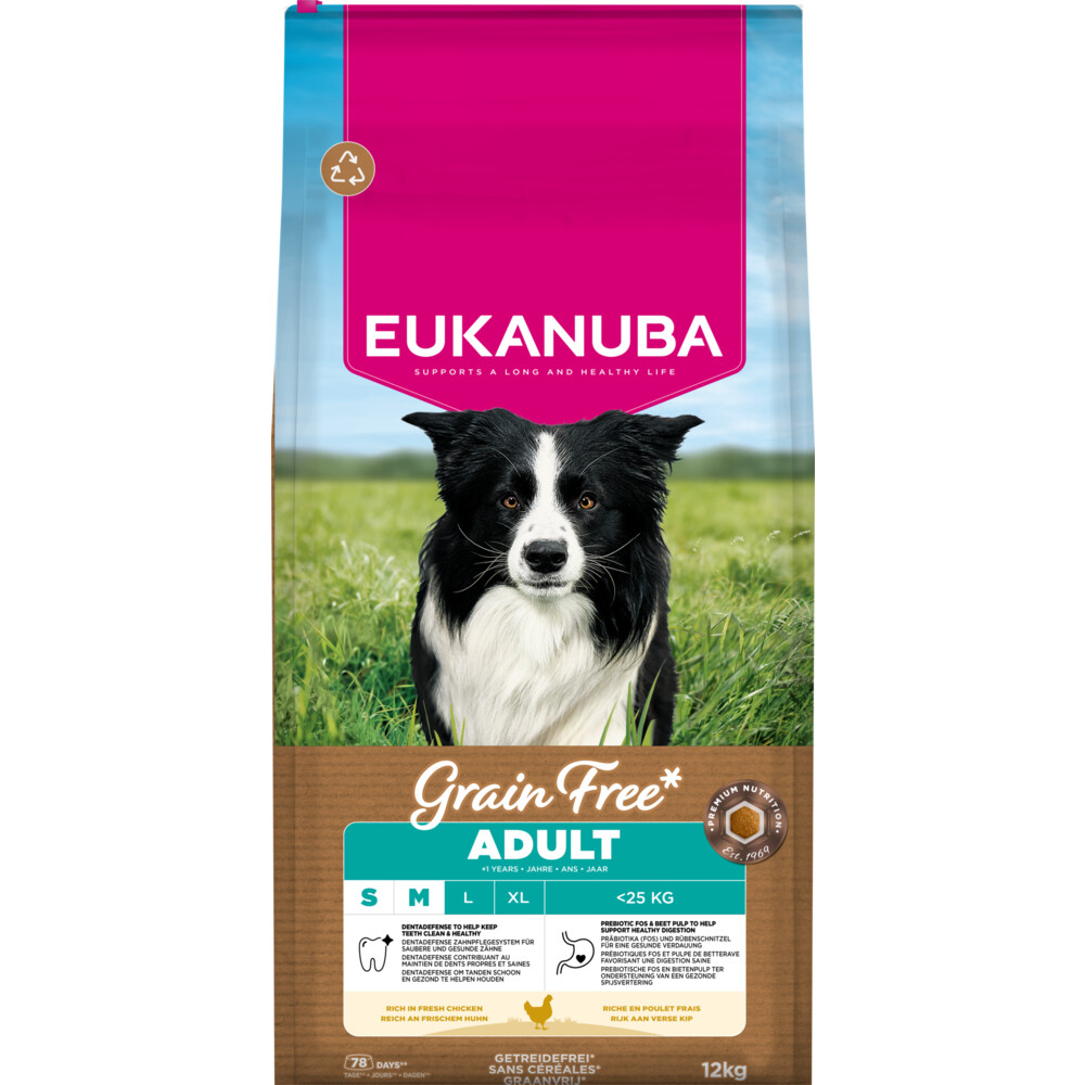 Eukanuba Hondenvoer Droog Grain Free Small/Medium Chicken Adult 12 kg