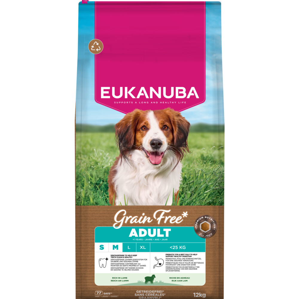 Eukanuba Hondenvoer Droog Grain Free Small/Medium Lamb Adult 12 kg