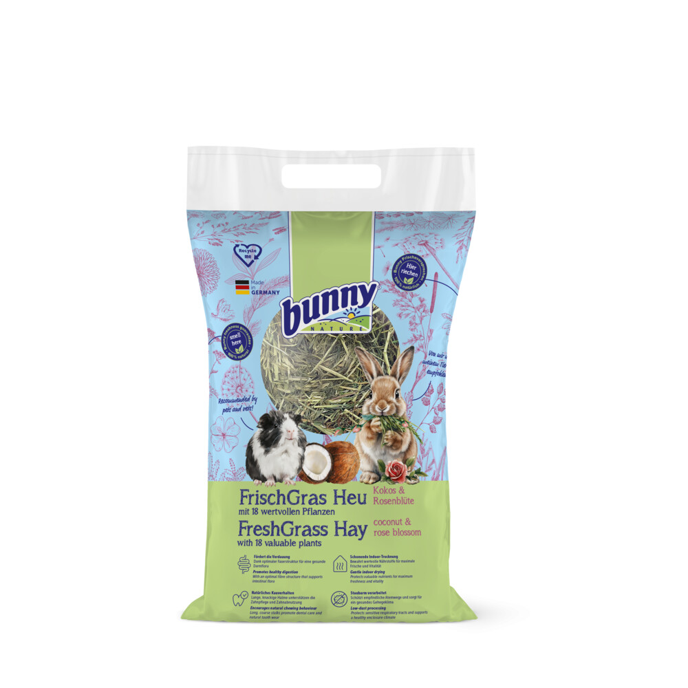 Bunny Nature Knaagdiervoer Vers Gras Hooi Kokos&Rozenbloesem 500 gr