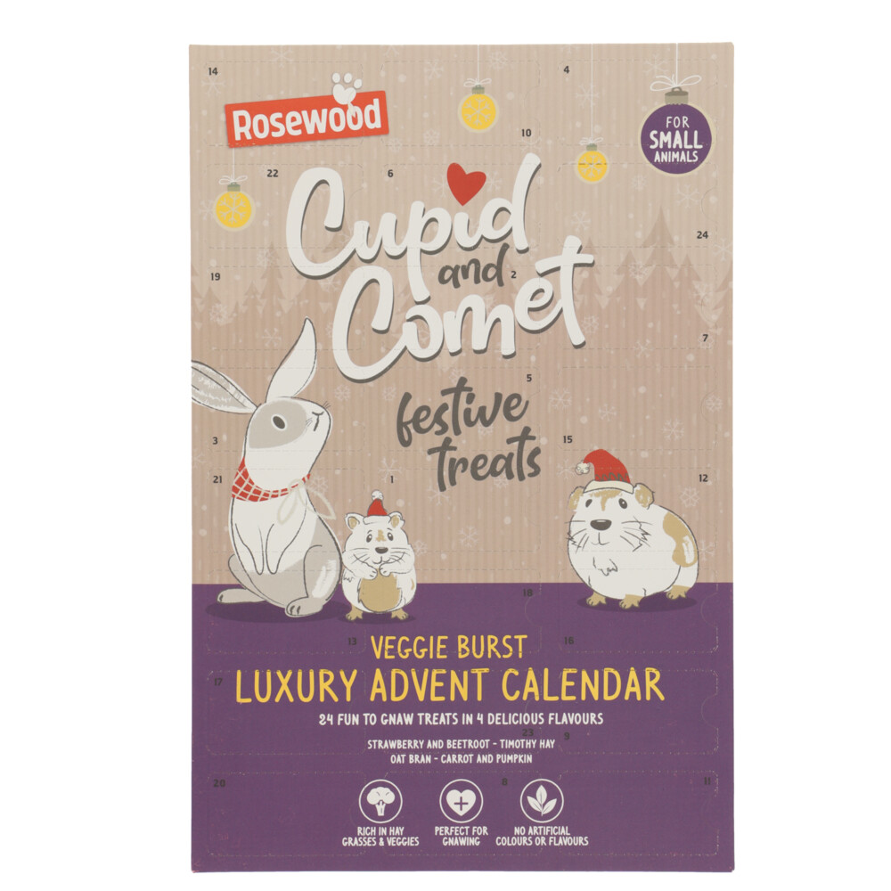 Rosewood Knaagdiersnack Cupid&Comet Adventkalender Veggie Burst 120 gr