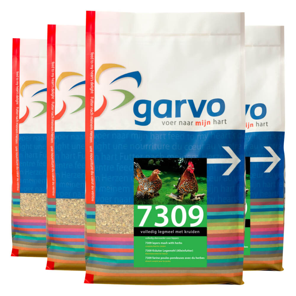 4x Garvo Kippenvoer Volledig Legmeel met Kruiden 4 kg