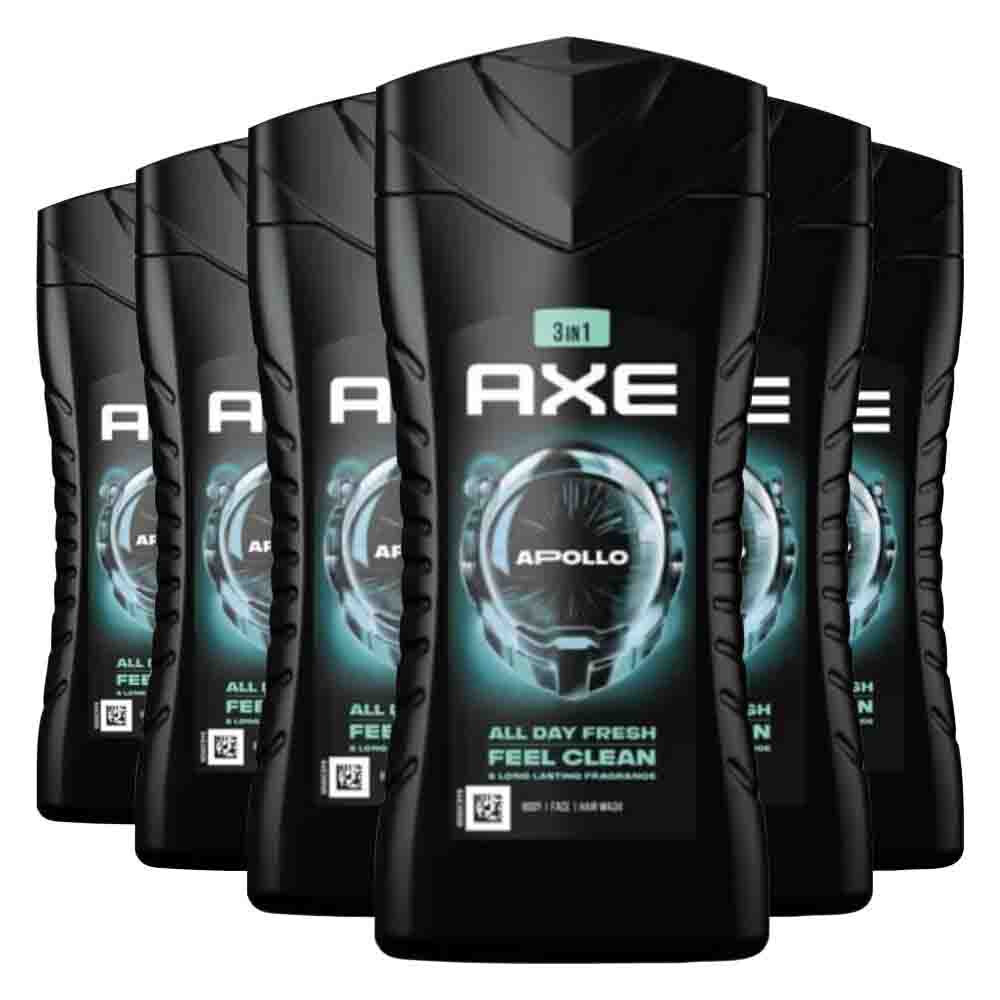 6x Axe 3in1 Douchegel Apollo 400 ml