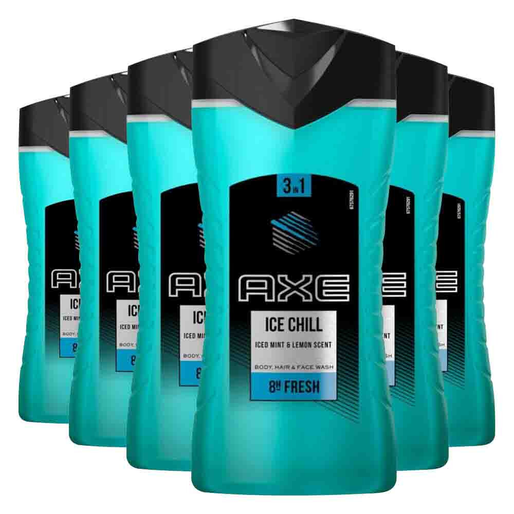 6x Axe 3in1 Douchegel Ice Chill 400 ml