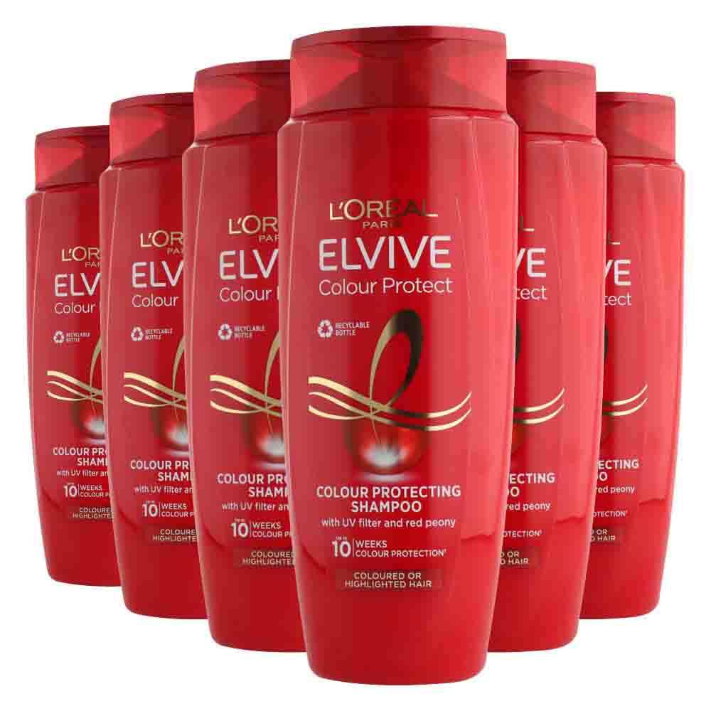6x L'Oréal Elvive Color Pro Vive Shampoo 700 ml