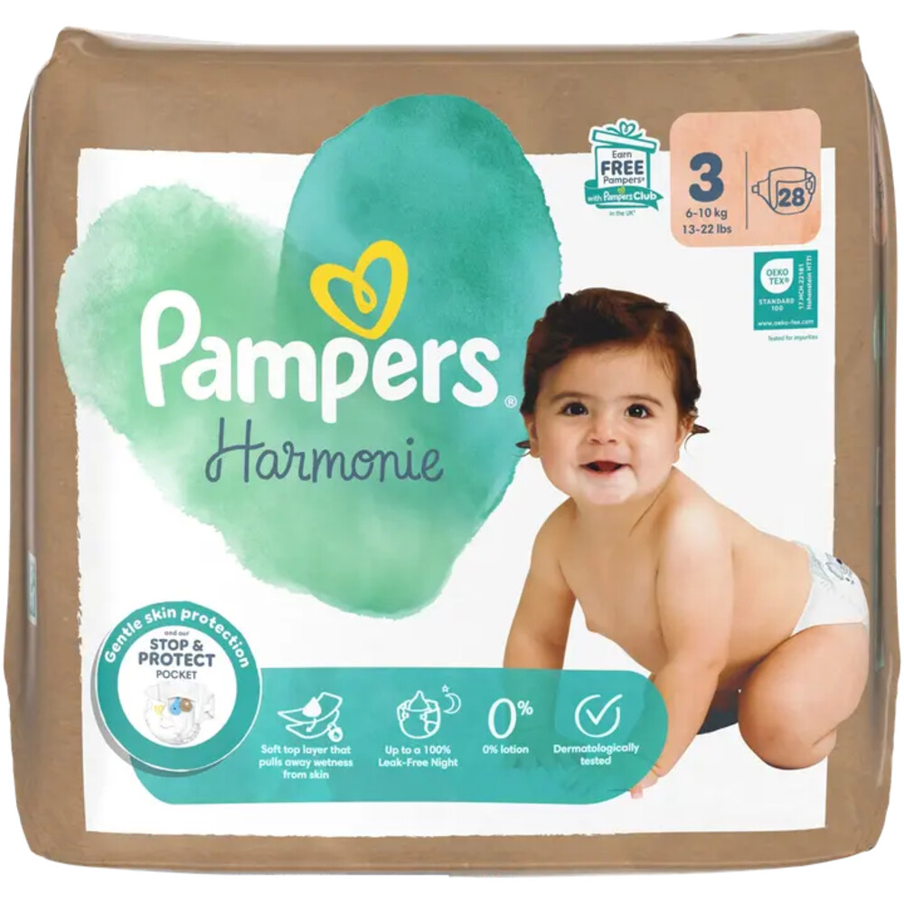 Pampers 4x  Harmonie Luiers Maat 3 (6 -10 kg) 28 stuks