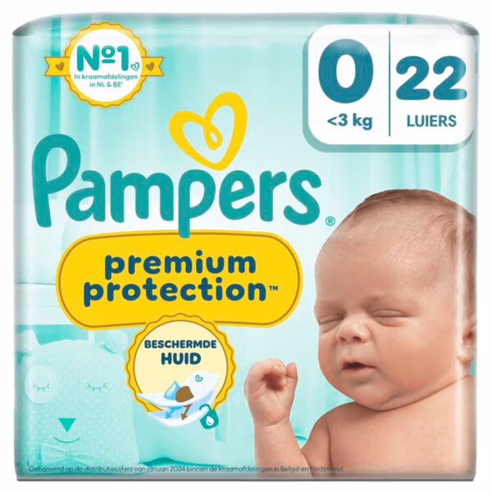 Pampers Premium Protection Luiers Maat 0 (<3 Kg) 22 Stuks