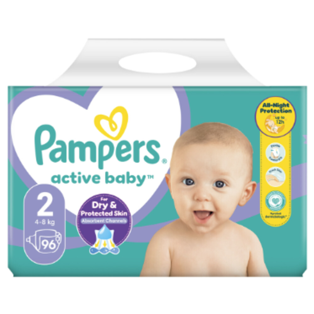 Pampers Active Baby Luiers Maat 2 (4-8 kg) 96 stuks