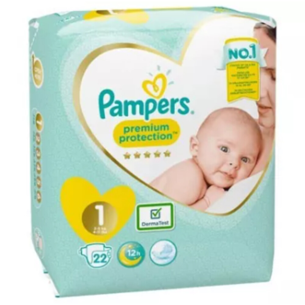 Pampers 6x  Premium Protection Luiers Maat 1 (2-5kg) 22 stuks