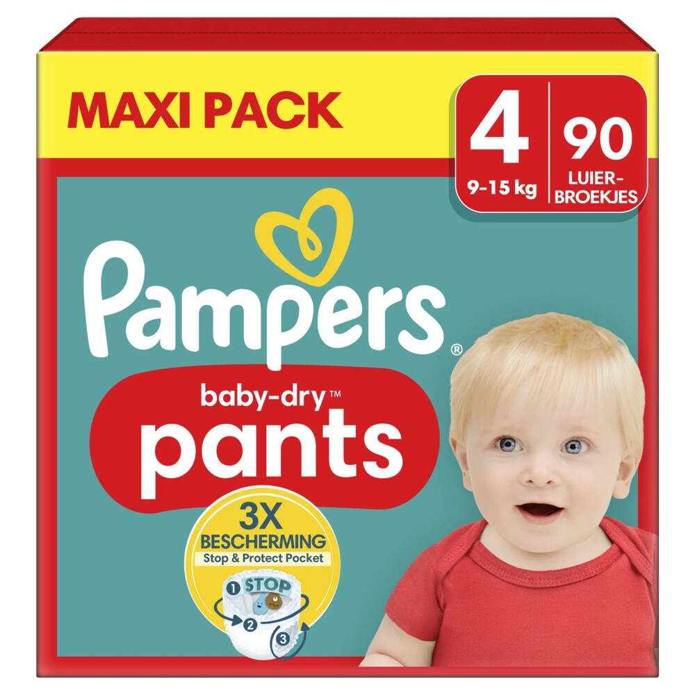 Pampers Baby Dry Luierbroekjes Maat 4 (9-15 kg) 90 stuks