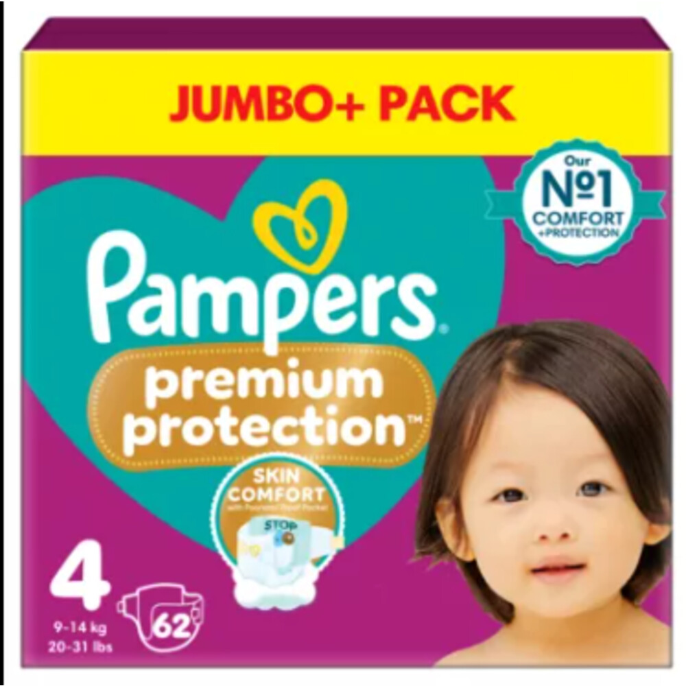 Pampers Premium Protection Luiers Maat 4 (9-14 kg) 62 stuks