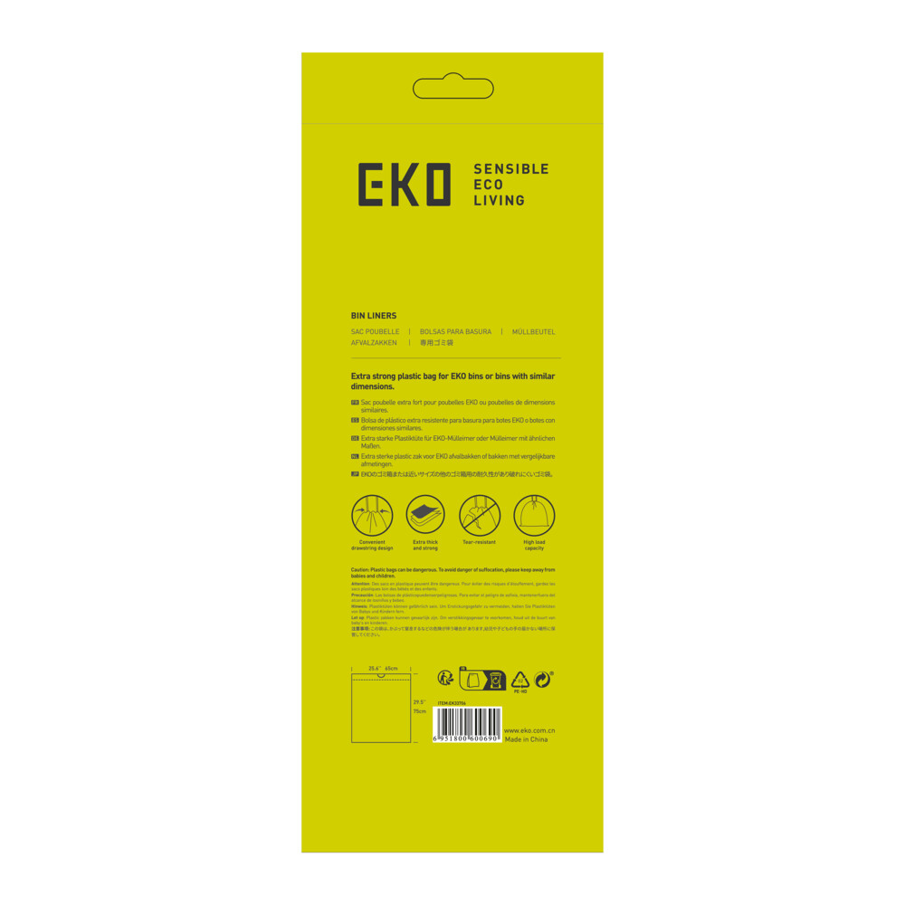 2e halve prijs: EKO Afvalzak met Trekband Wit 40–60 Liter Type F 12 zakken, foto 2