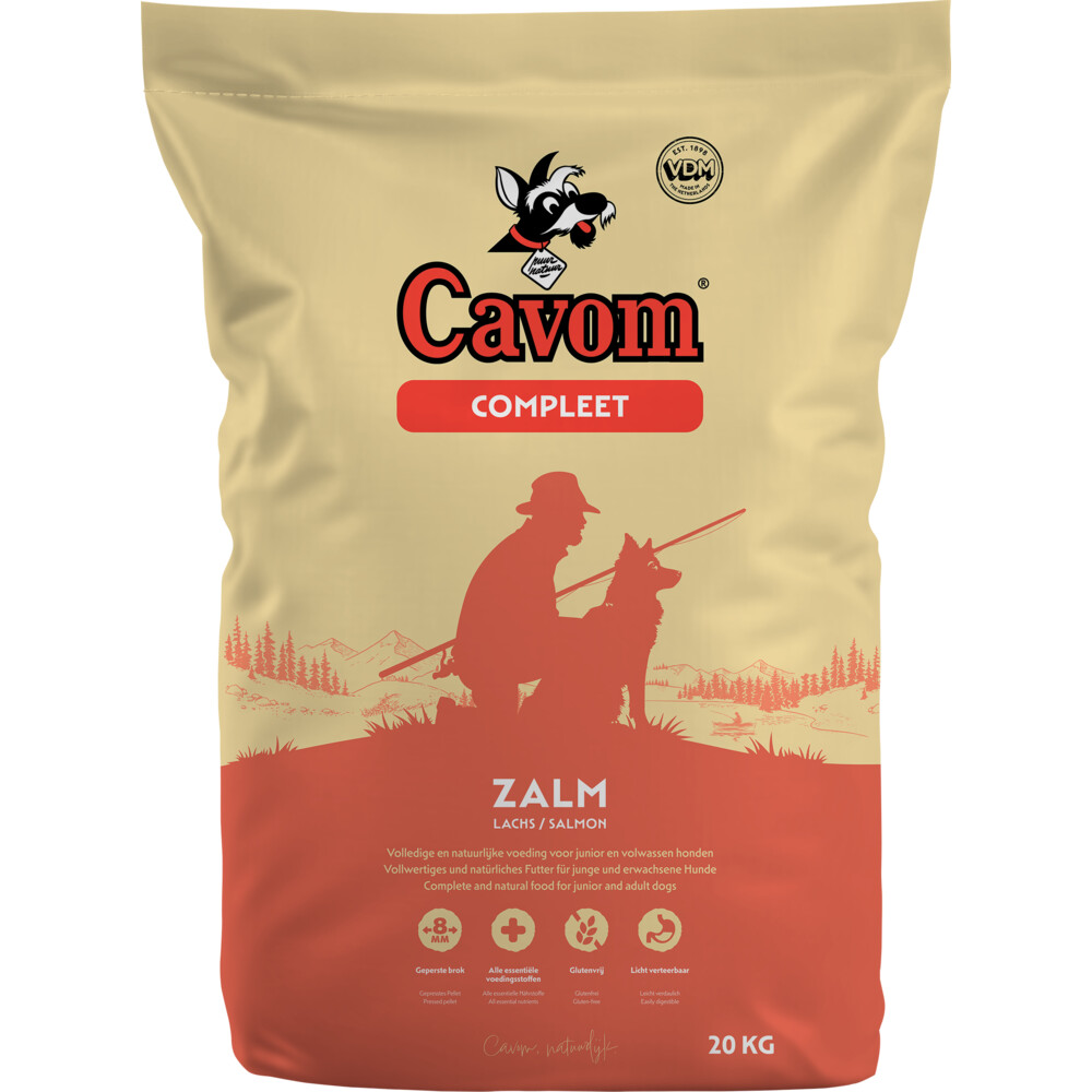Cavom Hondenvoer Droog Compleet Zalm 20 kg