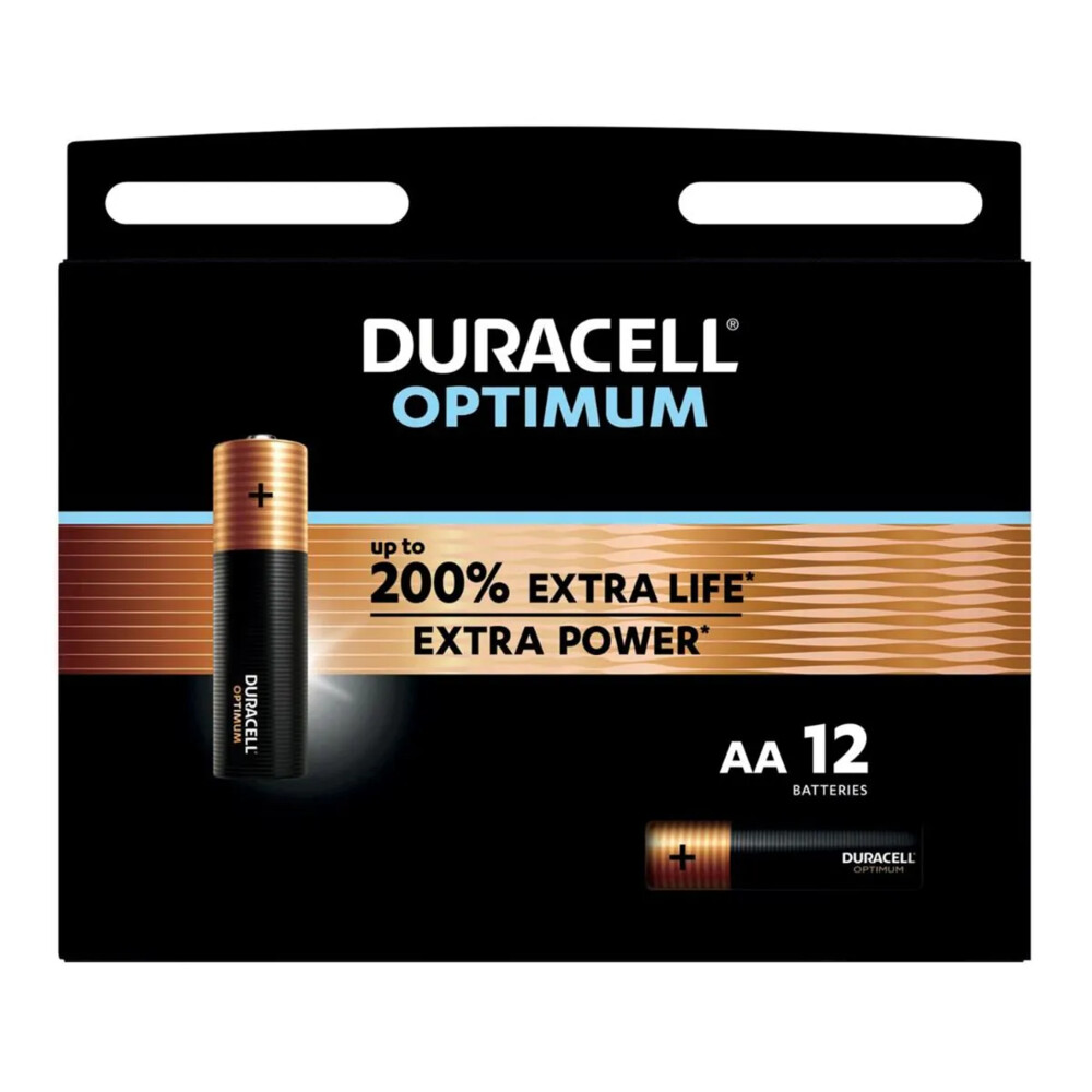 2x Duracell Alkaline Batterijen Optimum Aa 12 Stuks