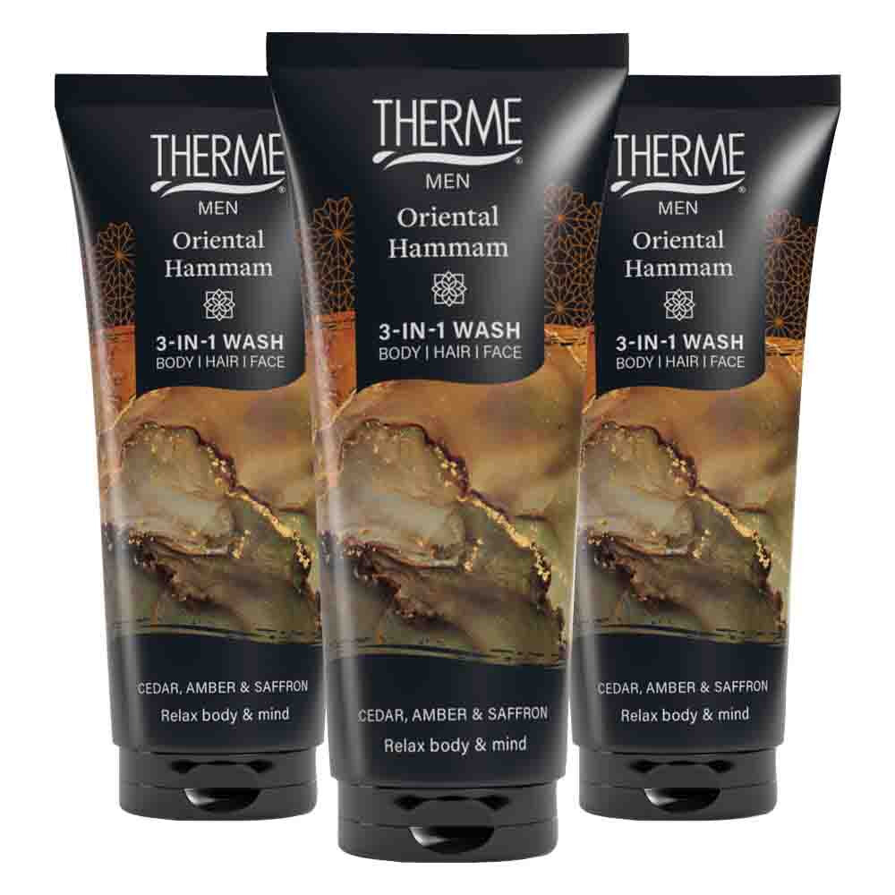 3x Therme Men Oriental Hammam 3-in-1 Wash 200 ml