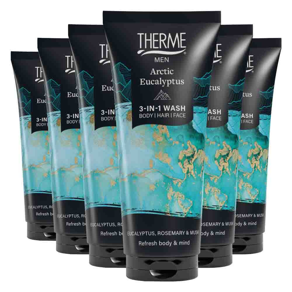 6x Therme Men Arctic Eucalyptus 3in1 Wash 200 ml