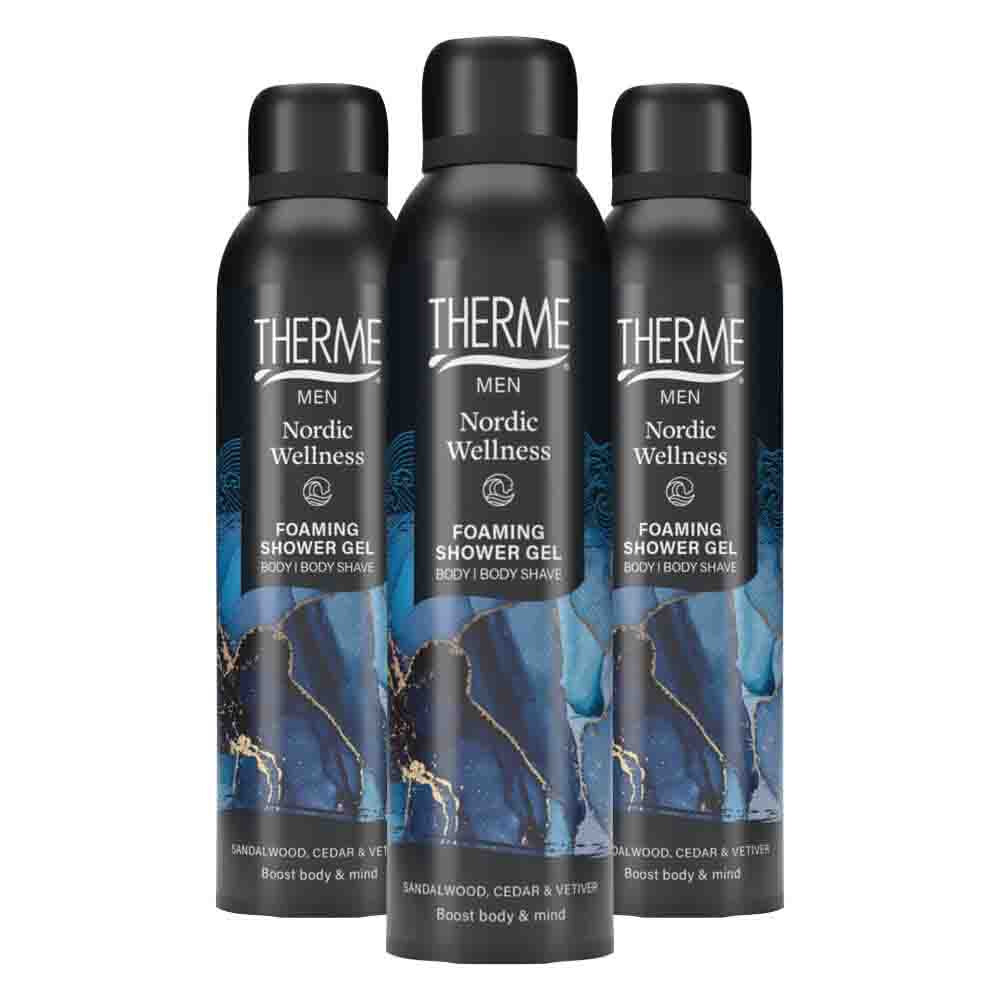 3x Therme Men Nordic Wellness Foaming Shower Gel 200 ml