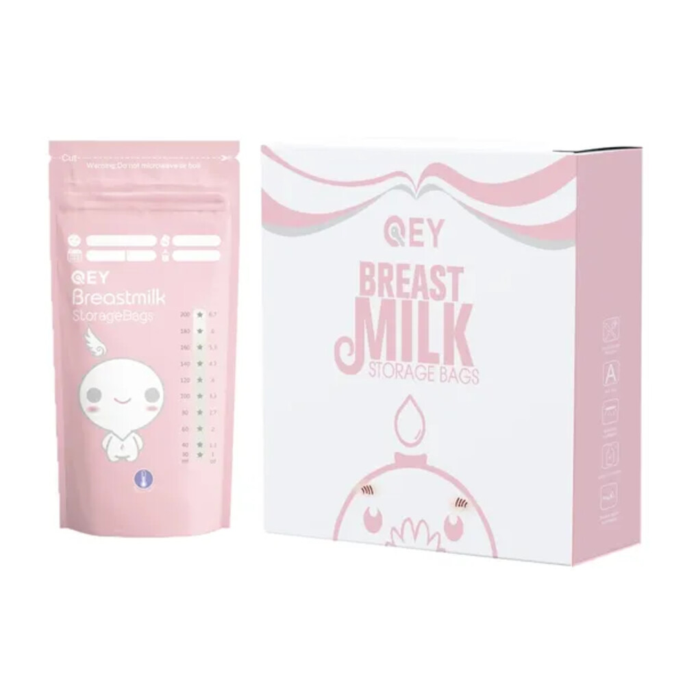 QEY Moedermelk Bewaarzakjes Roze 120 stuks