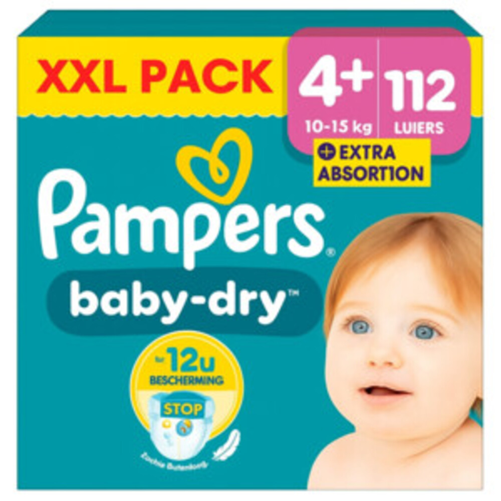 Pampers 2x  Baby Dry Luiers Maat 4+ (10-15 kg) 56 stuks
