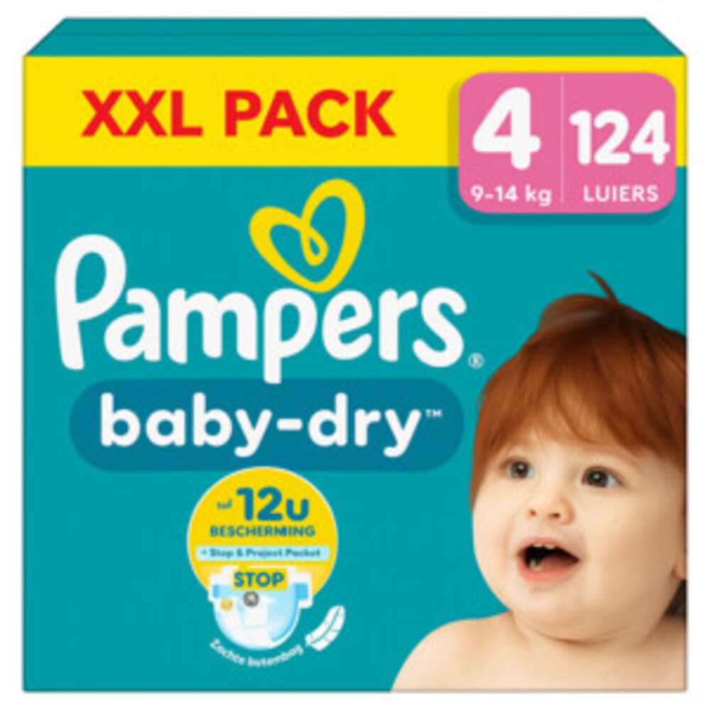 Pampers 2x  Baby Dry Luiers Maat 4 (9-14 kg) 62 stuks