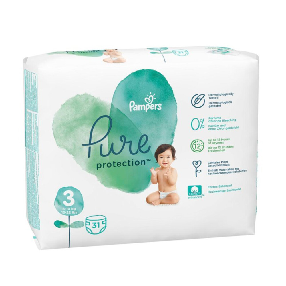 Pampers 4x  Pure Protection Luiers Maat 3 (6-10 kg) 31 stuks