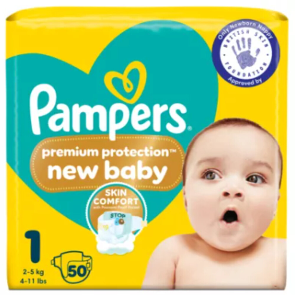 Pampers 2x  Premium Protection Luiers Maat 1 (2-5kg) 50 stuks