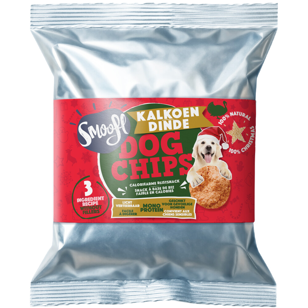Smoofl Hondensnack Dog Chips Kalkoen 50 gr
