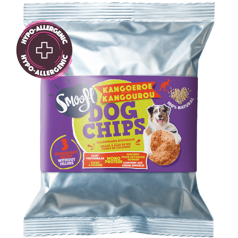 Smoofl Hondensnack Dog Chips Kangoeroe 50 gr