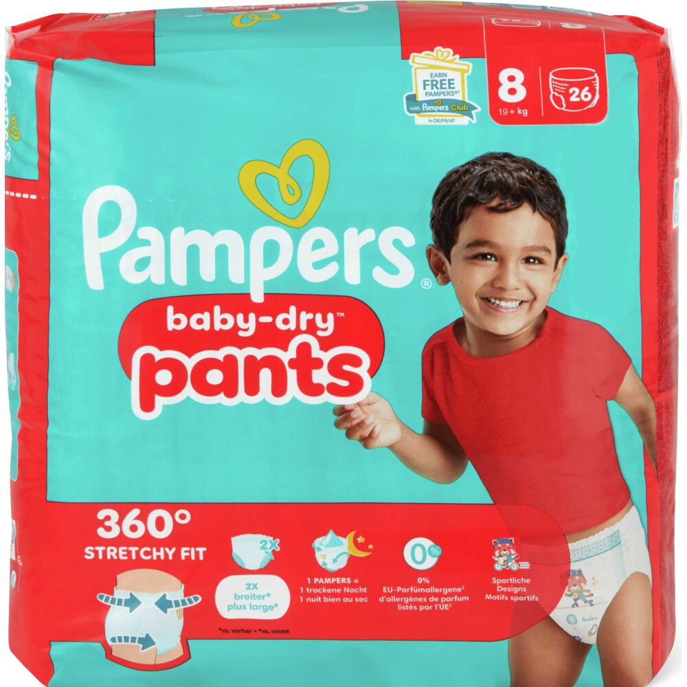 Pampers 4x  Baby Dry Luierbroekjes Maat 8 (19+ kg) 26 stuks