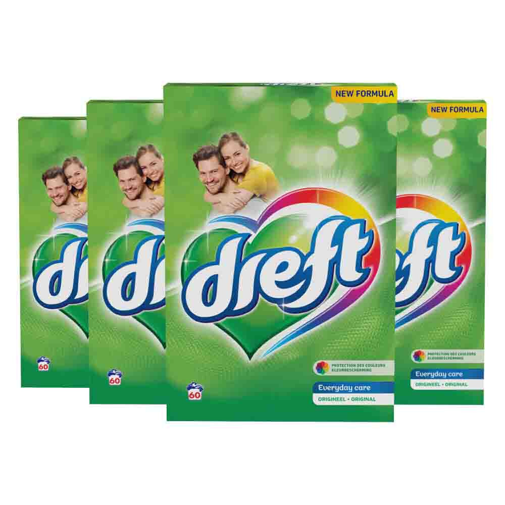 4x Dreft Poeder Wasmiddel Professional 60 Wasbeurten 3,9 kg