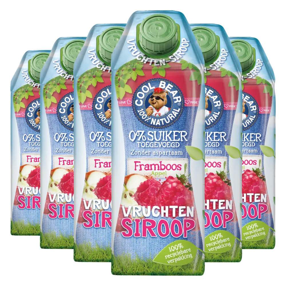 6x Cool Bear Siroop Framboos 750 ml