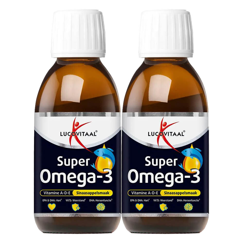 2x Lucovitaal Omega 3 Vloeibaar Sinaasappelsmaak 125 ml