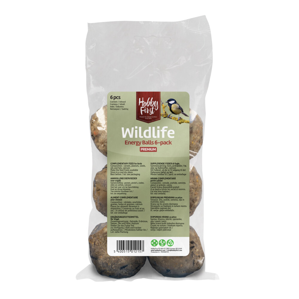 HobbyFirst Buitenvogelvoer Wildlife Mezenbollen 6x80 gr