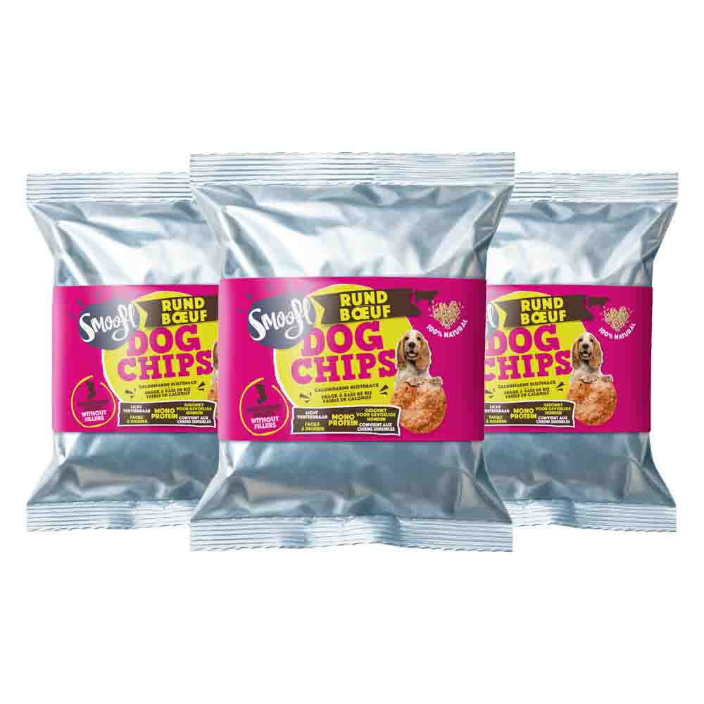 3x Smoofl Hondensnack Dog Chips Rund 50 gr