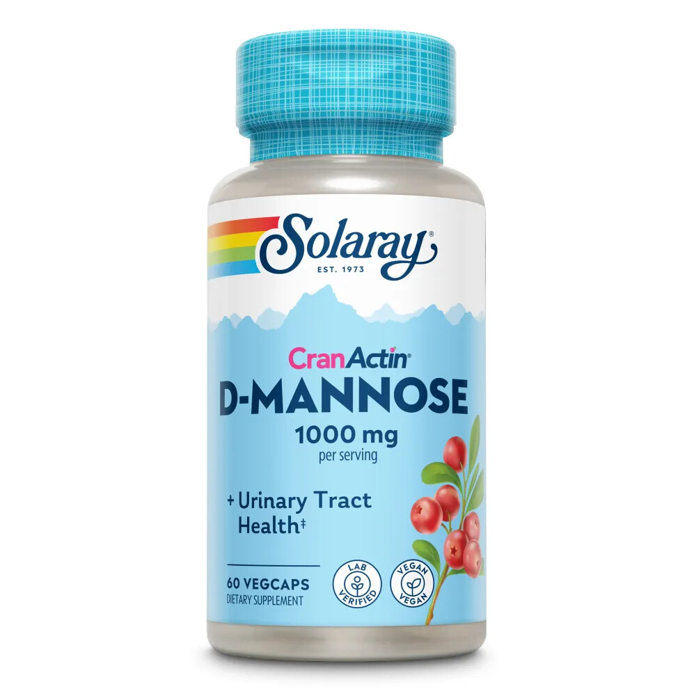 2x Solaray D-Mannose met CranActin (Cranberry) 60 vegacapsules