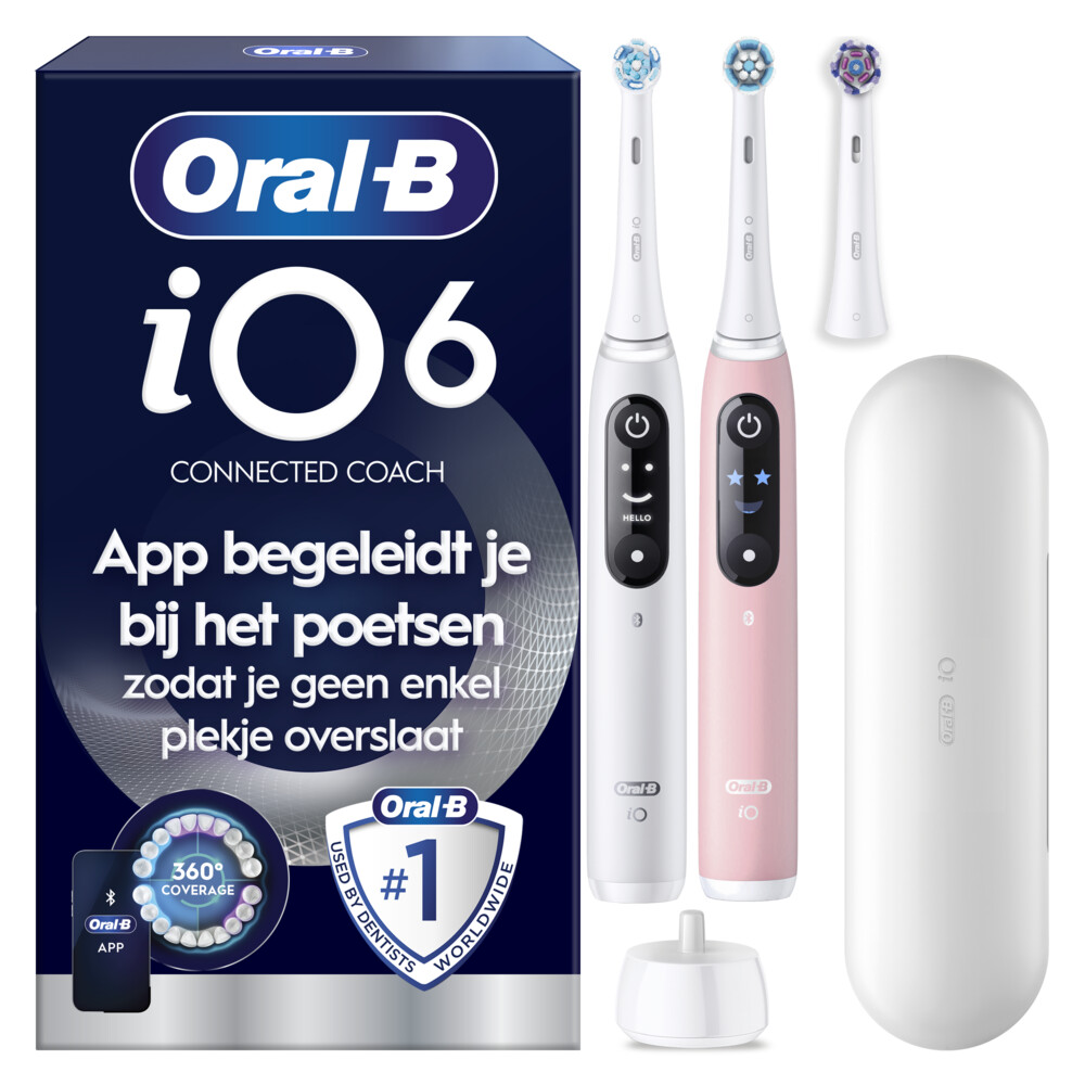 Oral-B Elektrische Tandenborstel iO 6 Duo Wit & Roze 1 set