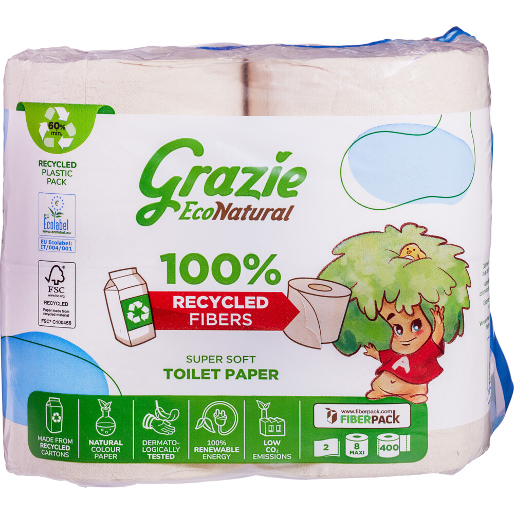 Grazie Natural Toiletpapier 2-laags 8 stuks