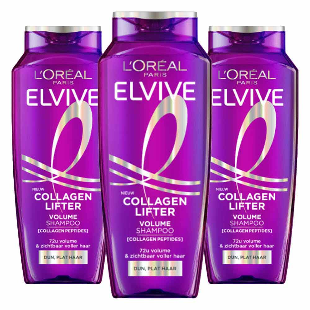 3x L'Oréal Elvive Collagen Lifter Shampoo 250 ml