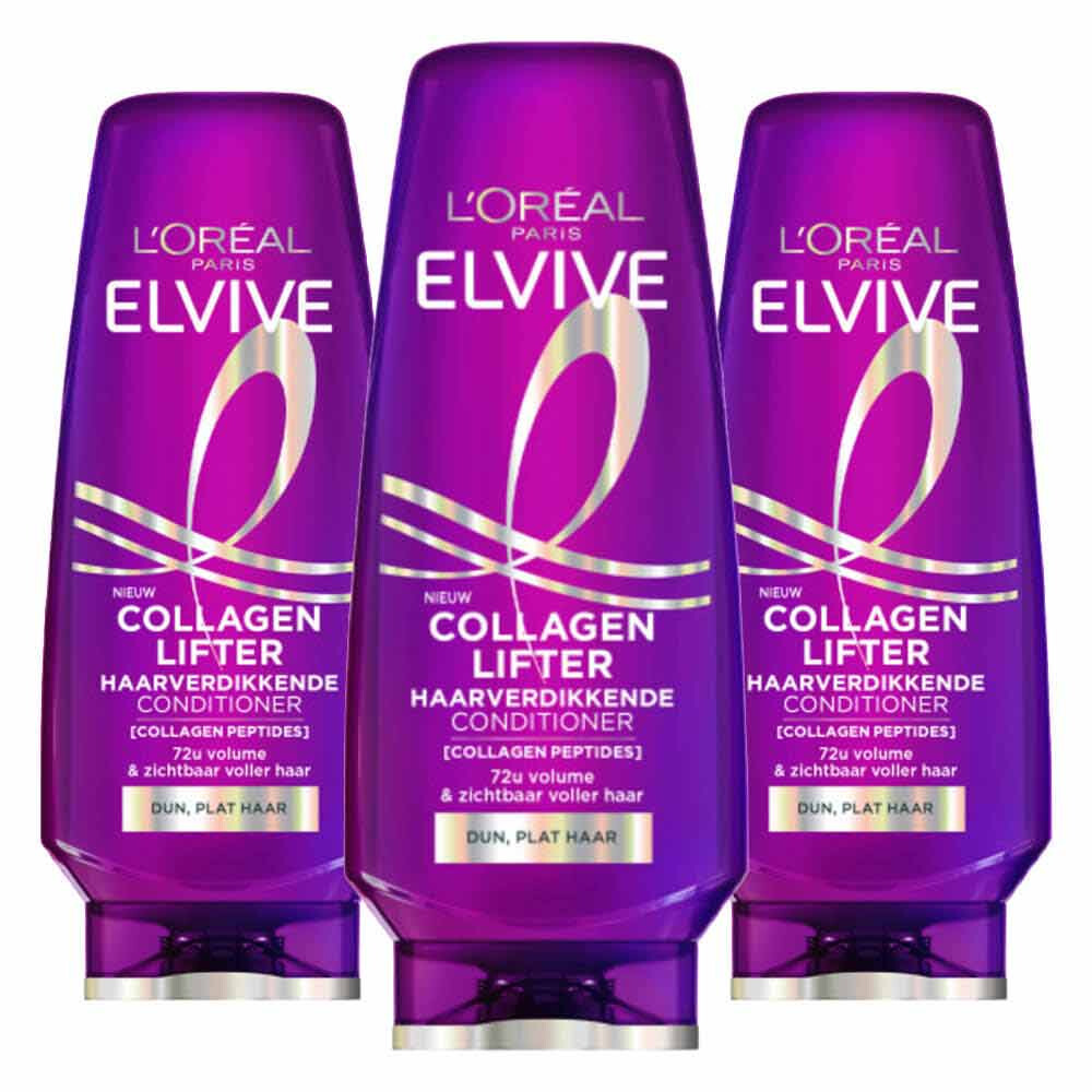 3x L'Oréal Elvive Collagen Lifter Conditioner 200 ml