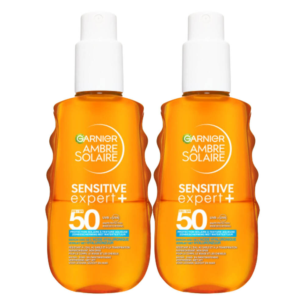 2x Garnier Ambre Solaire Sensitive Expert+ SPF 50 150 ml