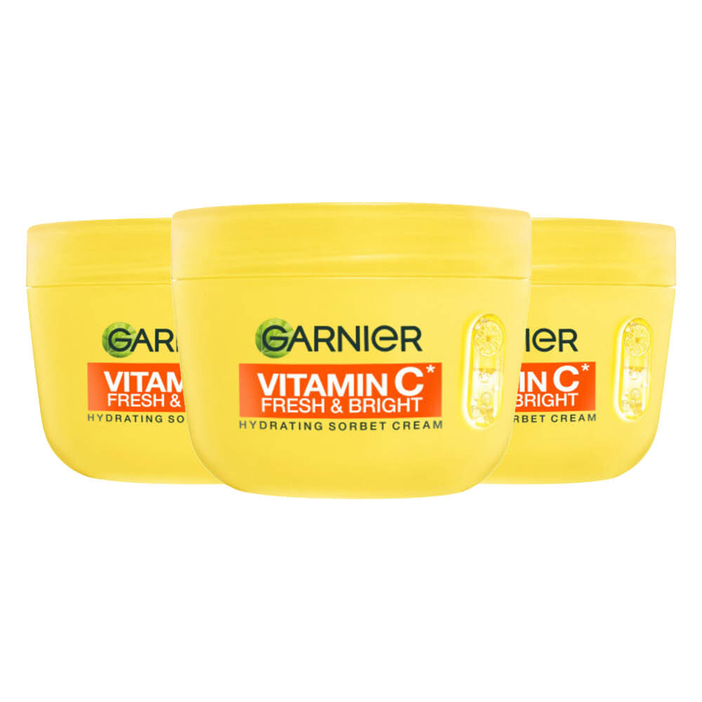3x Garnier Vitamine C Fresh & Bright Hydraterende Sorbet Crème 85 ml