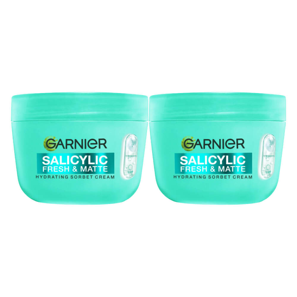 2x Garnier Salicylic Fresh & Matte Hydraterende Sorbet Crème 85 ml