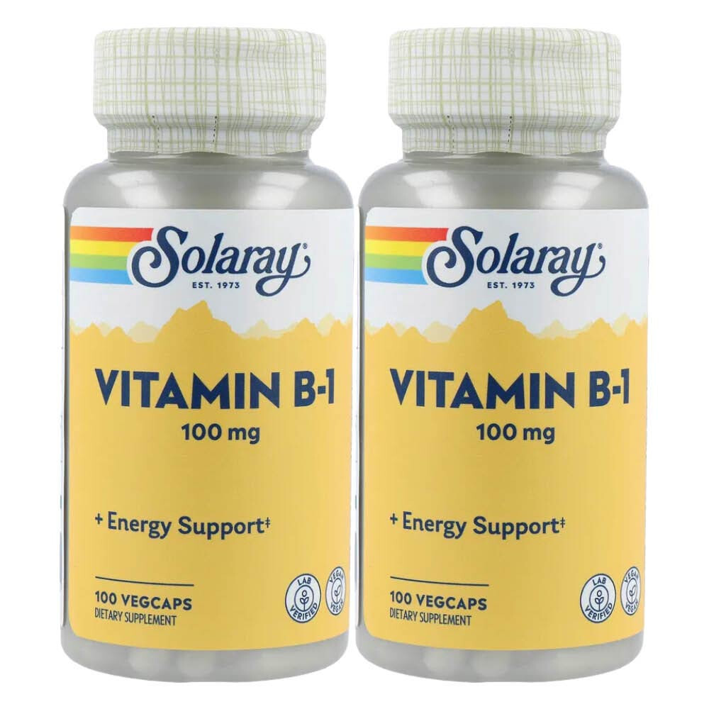 2x Solaray Vitamine B1 100 mg 100 capsules
