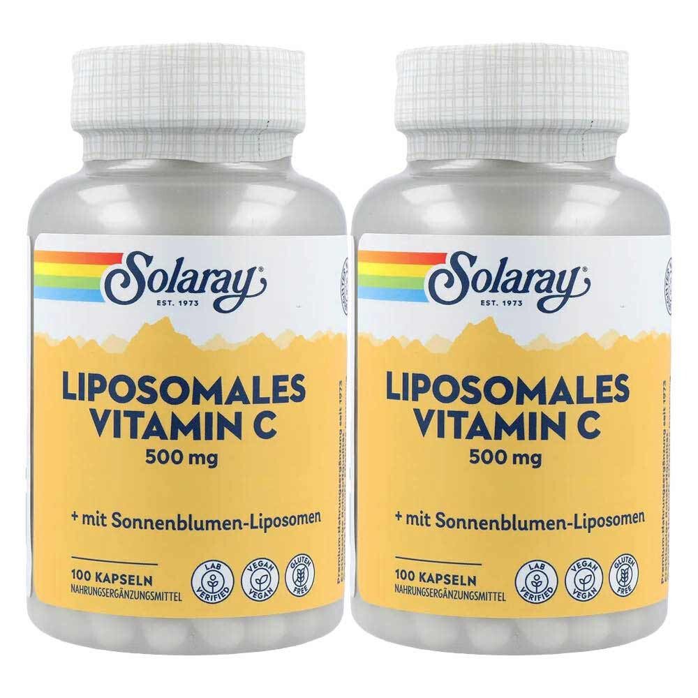 2x Solaray Vitamine C Liposomaal 500 mg 100 capsules